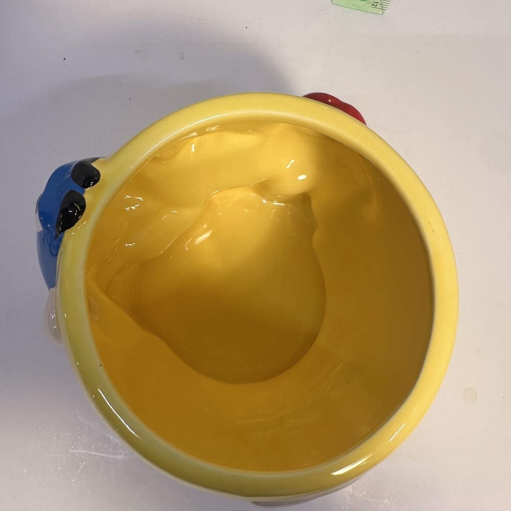 M&M's Yellow Ceramic Candy Bowl Mars Collectible Red Blue Characters - Picture 4 of 4
